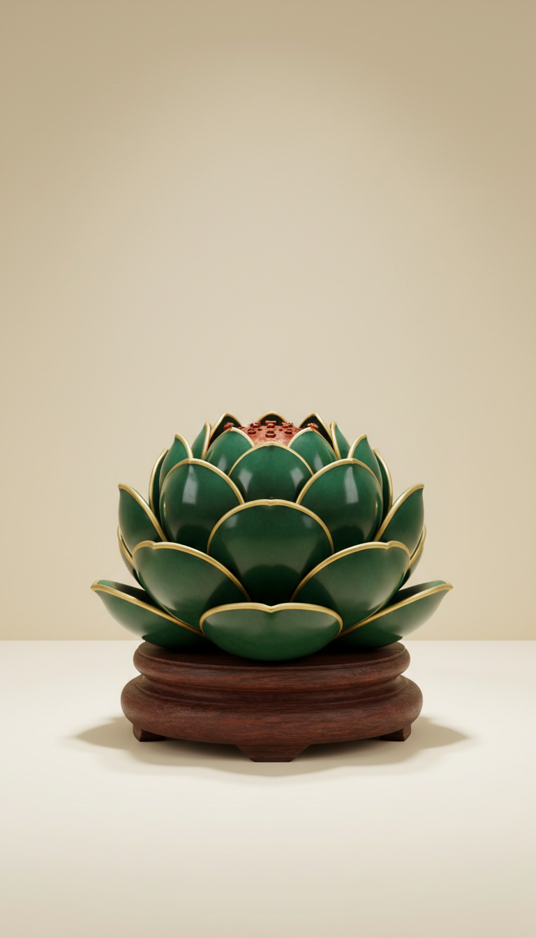 Emerald Lotus Sculpture
