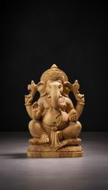 Sandalwood Ganesha statue hand-carved
